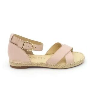 Sole Society Shoes Ankle Strap Espadrille Sandals Saundra size 7.5 blush leather